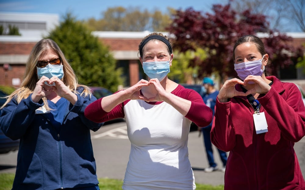 Smiling healthcare workers