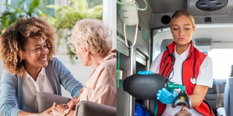 Caregiver vs Emergency Medical Technician
